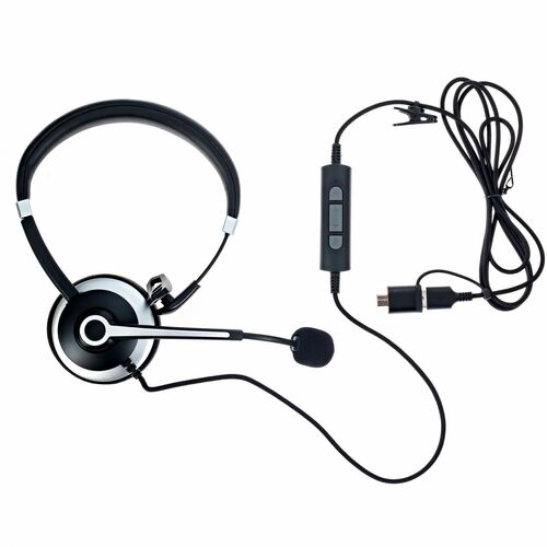 Spracht HSUSB1 Headset - Mono - USB - Wired - 32 Ohm - 20 Hz to 20 kHz - Over-the-head - Monaural - Noise Cancelling, Omni-directional Microphone - Noise Canceling - Black