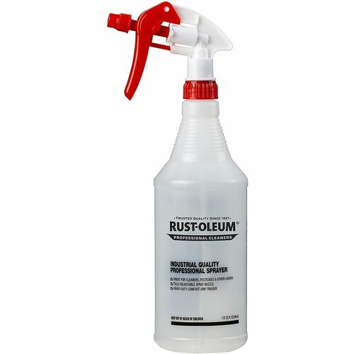 Rust-Oleum Professional 3-Finger Sprayer - Suitable For Cleaning - Adjustable Nozzle, Heavy Duty, Comfortable Grip, Ergonomic - Clear - 1 Each