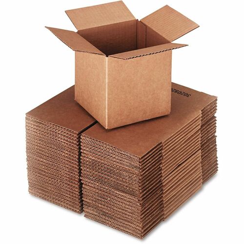 Universal Shipping Case - External Dimensions: 6" Length x 6" Width x 6" Height - Flap Closure - Corrugated Kraft - Brown Kraft - 25 / Bundle
