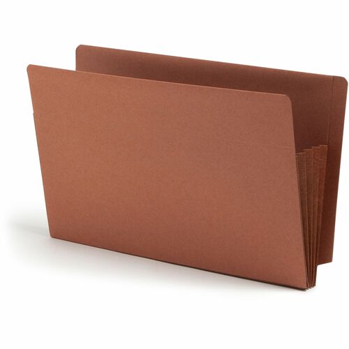 Smead TUFF Straight Tab Cut Legal Recycled File Pocket - 8 1/2" x 14" - 3 1/2" Expansion - Redrope - Redrope - 30% Recycled