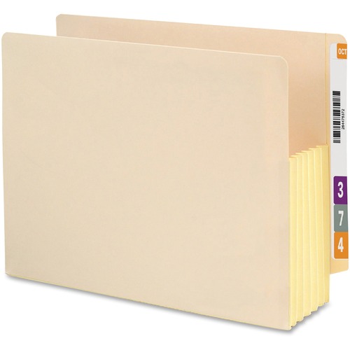 Smead End Tab File Pocket, Reinforced Straight-Cut Tab, 5-1/4" Expansion, Fully-Lined Gusset, Letter Size, Manila, 10 per Box (75174) - 8 1/2" x 11" - 1200 Sheet Capacity - 5 1/4" Expansion - Manila - 10% Recycled - 10 / Box