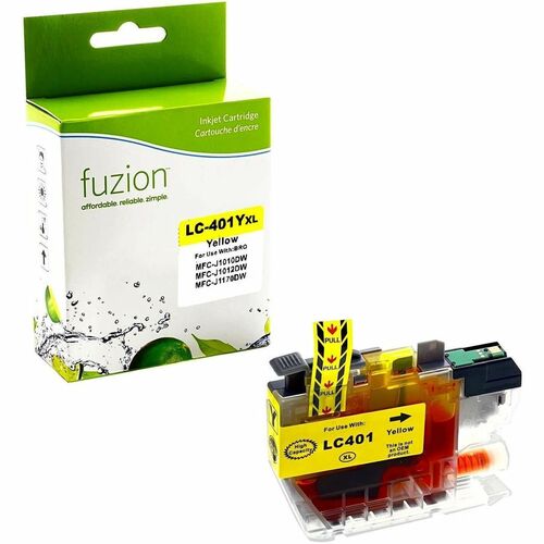 fuzion High Yield Inkjet Ink Cartridge - Alternative for Brother LC401XLYS - Yellow - 1 Each - 500 Pages