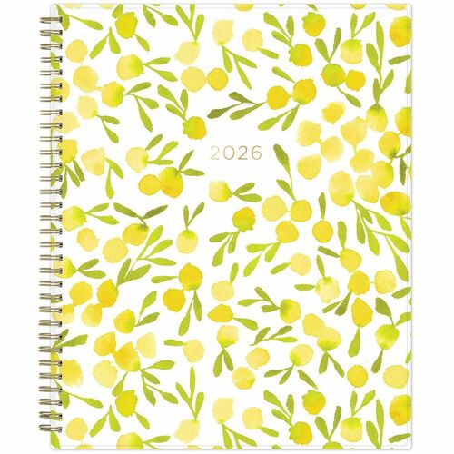 Blue Sky Mimosa 2026 Weekly Monthly 8.5x11 Kelly Ventura for Blue Sky Planning Calendar - Weekly, Monthly - 12 Month - January 2026 to December 2026 - 8 1/2" x 11" Sheet Size - Twin Wire - Multicolor Plastic Cover - Flexible Cover, Storage Pocket, Holiday