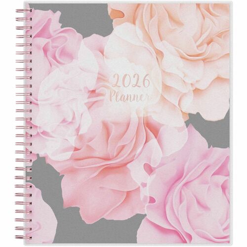 2026 Blue Sky Weekly/Monthly Planner, 5" x 8" , Magenta Blooms, January To December, 140947 - Medium - Regular - Weekly, Monthly - January 2026 to December - 8" x 5" Sheet Size - White Sheet - Wire Bound - Multicolor Polypropylene Cover - 8" Height x 5" W