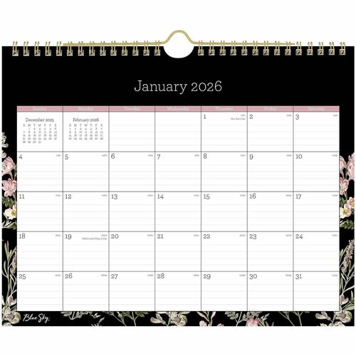 2026 Blue Sky Monthly Wall Calendar, 11" x 8-3/4" , Nevaeh, January To December, 139941 - Small - Regular - Monthly - January 2026 to December - 11" x 8 3/4" Sheet Size - White Sheet - Wire Bound - Wall Mount - 8.8" Height x 11" Width - International Holi
