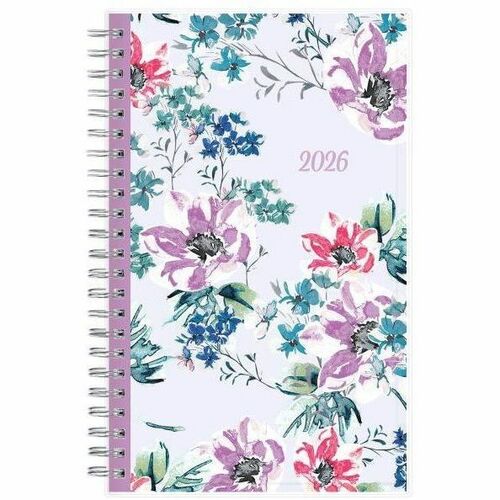 2026 Blue Sky Weekly/Monthly Planner, 5" x 8" , Laila, January To December, 137276 - Medium - Regular - Weekly, Monthly - January 2026 to December - 8" x 5" Sheet Size - White Sheet - Wire Bound - Multicolor Polypropylene Cover - 8" Height x 5" Width - In