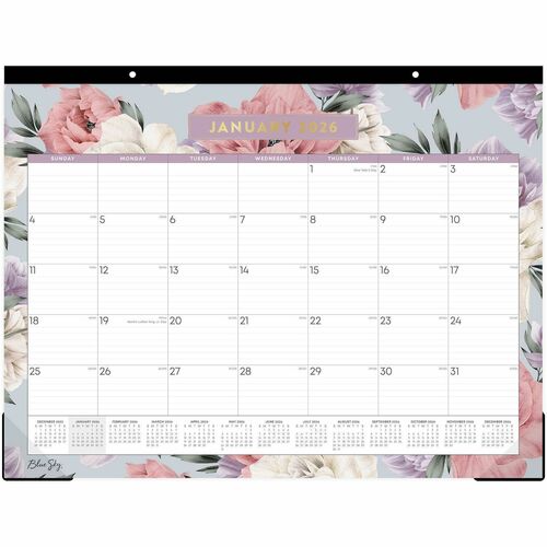 2026 Blue Sky Monthly Desk Pad Calendar, 22" x 17" , Tula, January To December, 144086 - Medium - Regular - Monthly - January 2026 to December - 22" x 17" Sheet Size - White Sheet - Desk Pad - 17" Height x 22" Width - International Holiday, Reference Cale