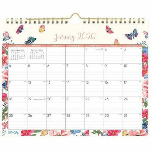 2026 Blue Sky Monthly Wall Calendar, 11" x 8-3/4" , Fly By, January To December, 148643 - Small - Regular - Monthly - January 2026 to December - 11" x 8 3/4" Sheet Size - White Sheet - Wire Bound - Wall Mount - 8.8" Height x 11" Width - International Holi