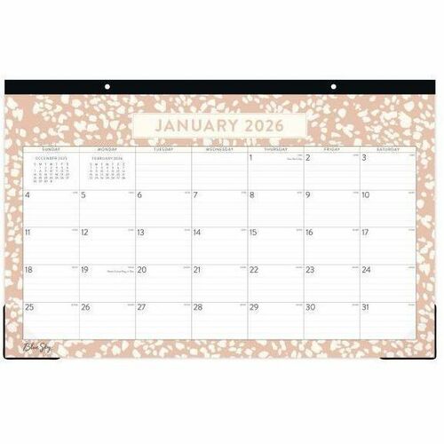 2026 Blue Sky Monthly Desk Pad Calendar, 11" x 17" , Natalya, January To December, 148771 - Medium - Regular - Monthly - January 2026 to December - 17" x 11" Sheet Size - White Sheet - Desk - 11" Height x 17" Width - International Holiday, Reference Calen