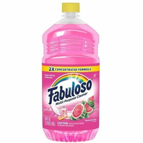 Fabuloso Multi-Purpose Cleaner, 2X Concentrated Formula, Watermelon Scent - For Multipurpose - Concentrate - Liquid - 54.1 fl oz (1.7 quart) - Watermelon Scent - Recommended For: Grease Remover, Grime Remover, Dirt Remover - Residue-free, pH Neutral, Anti