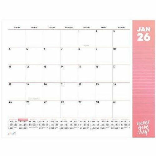 2026 Blue Sky Monthly Desk Pad Planning Calendar, 22" x 17" , LiveWell, January To December, 153921 - Medium - Regular - Monthly - January 2026 to December - 22" x 17" Sheet Size - White Sheet - Desk Pad - 17" Height x 22" Width - International Holiday, R