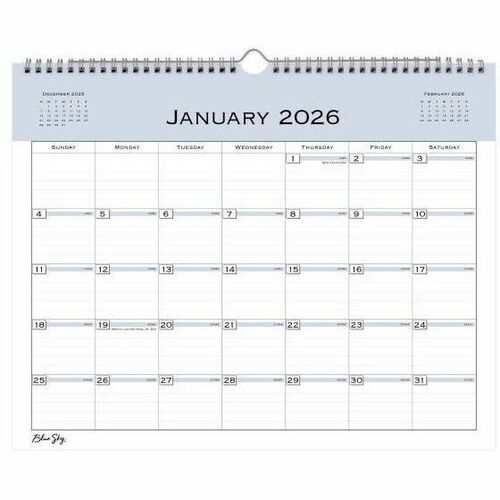 2026 Blue Sky Monthly Wall Calendar, 15" x 12" , Passages, January To December, 152694 - Medium - Regular - Monthly - January 2026 to December - 15" x 12" Sheet Size - White Sheet - Wire Bound - Wall Mount - 12" Height x 15" Width - International Holiday,