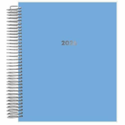 2026 Blue Sky LiveWell™ Daily/Monthly Planner, 7" x 9" , Solid Blue, January To December, 152740 - Medium - Regular - Weekly, Monthly - January 2026 to December - 7" x 9" Sheet Size - White Sheet - Wire Bound - Blue Polypropylene Cover - 9" Height x