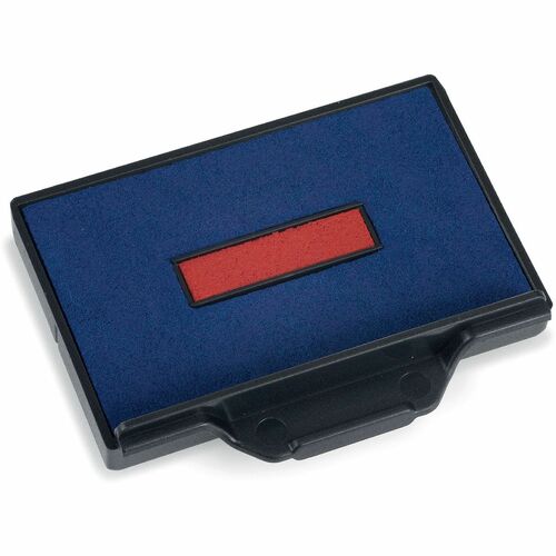 Trodat Replacement Ink Pad - 0.3" Height x 1.3" Width x 2" Depth - Blue, Red Ink - Plastic - 1 Each