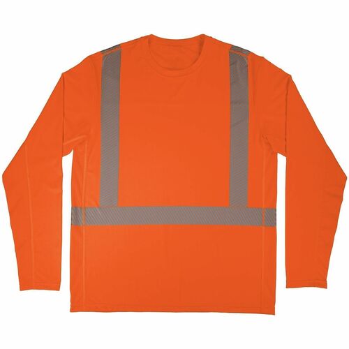 Ergodyne Cooling Hi-Vis Sun Shirt with UV Protection - Type R, Class 2 - Extra Large (XL) Size - Unisex - Fabric - Orange