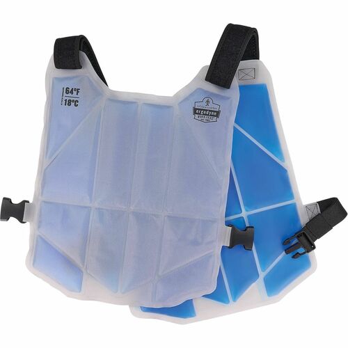 Ergodyne Chill-Its 6210 Phase Change Cooling Vest - Recommended for: Indoor/Outdoor - Warm Temperature, Heat Stress, Heat, Abrasion Protection - Hook & Loop Closure - Nylon - Blue - Form Fit, Long Lasting, Lightweight, Adjustable, Hook & Loop, Easy to Cle