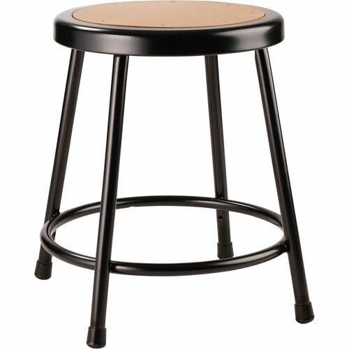 National Public Seating 6200 Series Heavy-Duty Stools - Masonite Seat Color - Black Frame Color - Steel Frame Material - Four-legged Base - Black - 1 Each