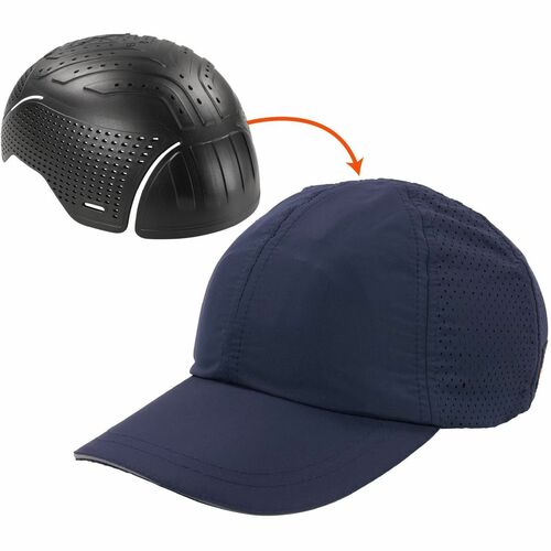 Ergodyne Lightweight Baseball Hat and Bump Cap Insert - XL/2XL Size - Polyester, Fabric - Navy