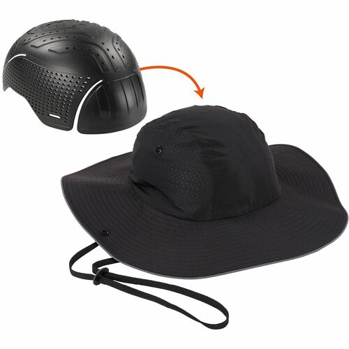 Ergodyne Skullerz 8957 Lightweight Ranger Hat - XL/2XL Size - Polyester, Fabric - Black