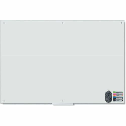 U Brands Dry Erase Board - 72" (6 ft) Width x 48" (4 ft) Height - White Glass, Tempered Glass Surface - Horizontal/Vertical - Magnetic - Frameless, Ghost Resistant, Stain Proof - 1 Each