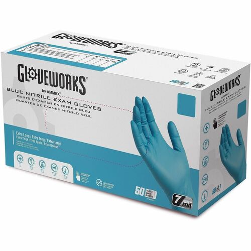 Picture of Gloveworks Blue HD Nitrile Powder-Free Exam Gloves