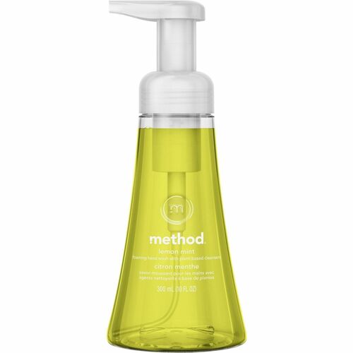 Method Foaming Hand Wash - Lemon Mint Scent - For Oily Skin - 10 fl oz - Pump Bottle Dispenser - Oil Remover, Grime Remover - Hand, Bathroom, Kitchen - Lemon Yellow - Paraben-free, Phthalate-free, Cruelty-free, Rich Lather