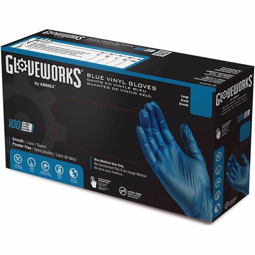 Picture of Gloveworks Industrial Blue Powder-Free Vinyl Gloves