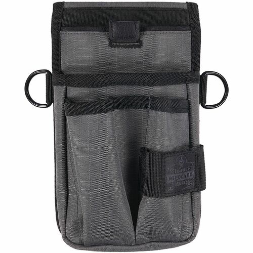Ergodyne Arsenal Carrying Case Rugged (Pouch) Tools - Gray - Drop Resistant, Abrasion Resistant - Ripstop Nylon, Polyester Body - Belt Loop, Belt Clip, Holster, D-ring - 2" Height x 5" Width x 8.5" Depth