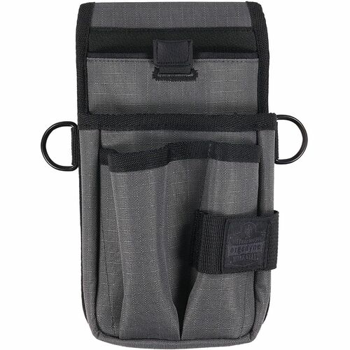 Ergodyne Arsenal 5569 Carrying Case (Pouch) Tools - Gray - Abrasion Resistant, Drop Resistant - Polyester Body - Shoulder Strap, Holster, Belt Clip, D-ring - 2" Height x 5" Width x 8.5" Depth