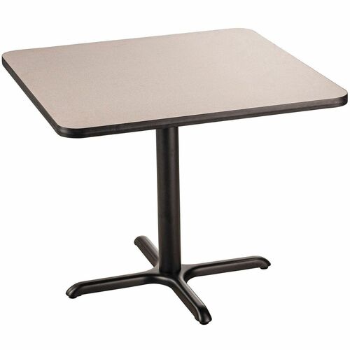 National Public Seating CT Series Cafe Tables - Gray Nebula Square Top - X-shaped Base - 300 lb Capacity - 36" Table Top Length x 36" Table Top Width - 30" Height - Cafeteria, Breakroom, Dining - Assembly Required - High Pressure Laminate (HPL) Top Materi