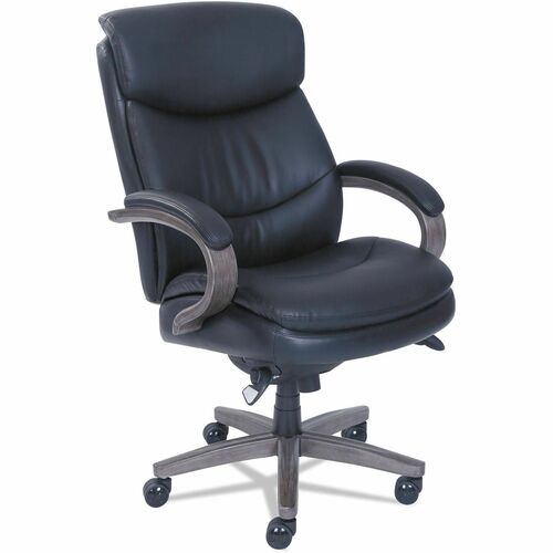 La-Z-Boy ComfortCore Chair - Black Seat Color - Memory Foam Seat Material - Black Back Color - High Back - Black - Bonded Leather - Armrest - 1 Each