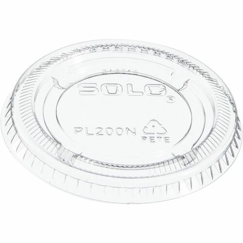 Solo 2 oz (59.1 mL) Clear Lid - 2.6" Diameter - Polyethylene Terephthalate (PET) - Clear - 2500 / Case