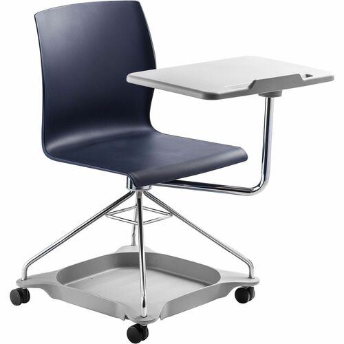 National Public Seating CoGo Mobile Tablet Chair - Blue Seat Color - Fiberglass Reinforced Polypropylene Seat Material - Steel Frame Material - 1 Each