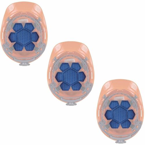 Ergodyne Hard Hat Cooling Top Pad - Moisture-Wicking (3-Pack) - Blue - 3 / Pack