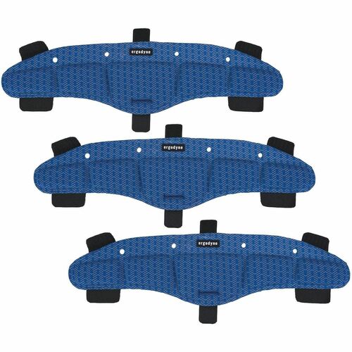 Ergodyne Hard Hat Cooling Sweatband Pad - Moisture-Wicking (3-Pack) - Blue - 3 / Pack