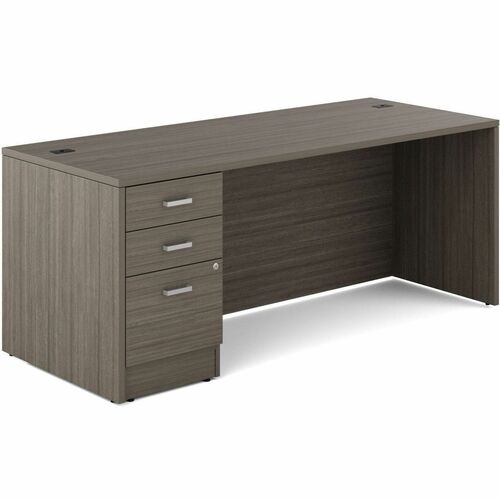 Newland 72" x 30" Rectangular Single Pedestal Desk, Absolute Acajou - Offices to Go Newland Single Pedestal Desk - 72" x 30" - 3 Drawer - Absolute Acajou