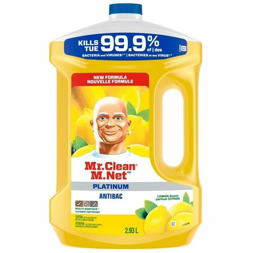 Mr. Clean Antibacterial All Purpose Cleaner, Cleaning Liquid, Lemon, 2.93L - For Multipurpose - Liquid - 2.90 L - Lemon Scent - Recommended For: Spill Remover, Grime Remover, Bacteria Remover, Virus Remover, Dirt Remover, Germs Remover - Fungi Resistant,