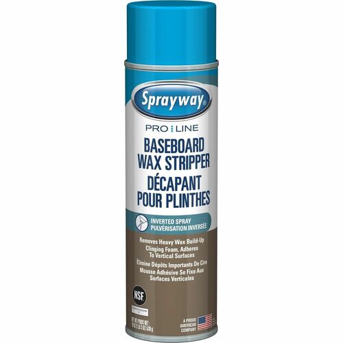 Sprayway Baseboard Wax Stripper - For Baseboard - Foam - 19 fl oz (0.6 quart) - Recommended For: Wax Remover, Dirt Remover, Floor Finish Remover, Soil Remover - Heavy Duty - Blue - 12 / Carton