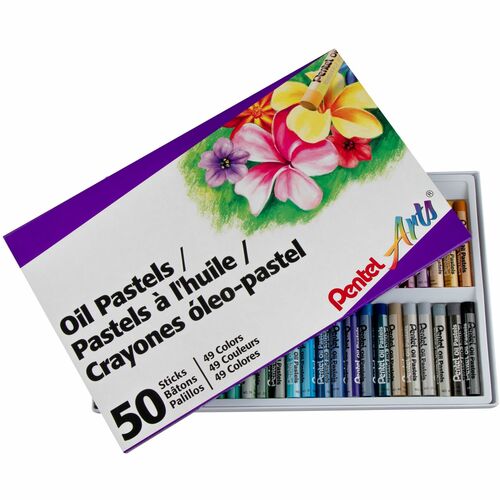 Pentel Arts Oil Pastels - 50 Colour Set - Oil Pastels, AP Certified Non-Toxic, Artist Quality, Safe for at Home or in the Classroom, Box of 50 Colours