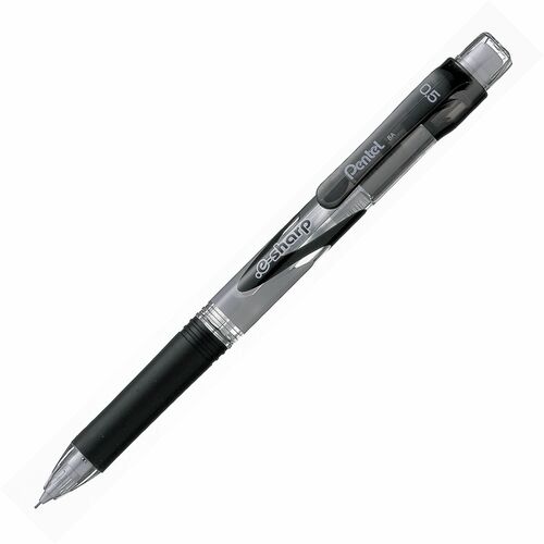 Pentel .E-Sharp Mechanical Pencil (0.5mm), Black Accents - 0.5 mm Lead - HB - Fine Point - Black Plastic Barrel