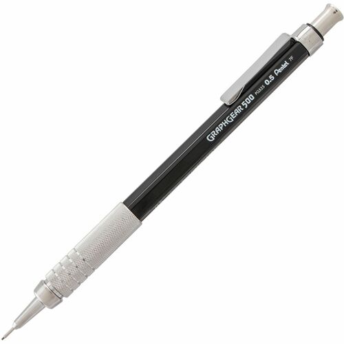 Pentel GraphGear 500 Mechanical Drafting Pencil (0.5mm), Black Barrel - 0.5 mm Lead - HB - Fine Point - Black Barrel