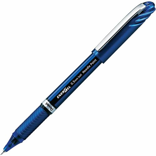 Pentel Liquid Gel Pen, (0.5mm) Needle Tip, Blue Ink - Blue Ink - Liquid Gel Ink - Dark Blue Barrel - Office, School, Writing