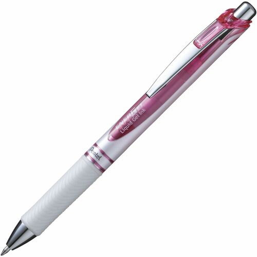 Pentel Pearl Liquid Gel Pen, (0.7mm) Metal Tip, Pink Ink - 0.7 mm Medium Pen Point - Refillable - Retractable - Pink Ink - Liquid Gel Ink - Pink Barrel - Stainless Steel Tip - Office, School, Writing