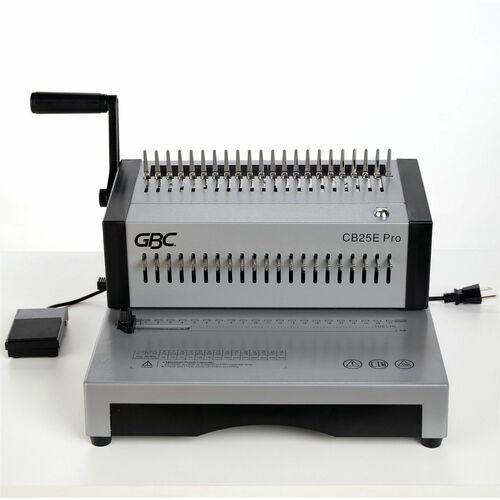 GBC CombBind CB25E Pro Punch/Bind Machine - CombBind - 500 Sheet(s) Bind - 25 Punch - 9.9" Height x 15.4" Width x 13.9" Depth - Gray