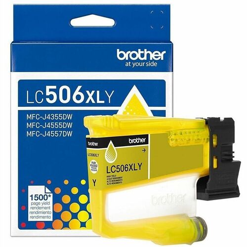 Brother LC506XLY Original High Yield Inkjet Ink Cartridge - Yellow - 1 Each - 1500 Pages