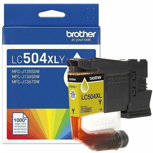 Brother LC504XLY Original High Yield Inkjet Ink Cartridge - Single Pack - Yellow - 1 Each - 1,000 pages