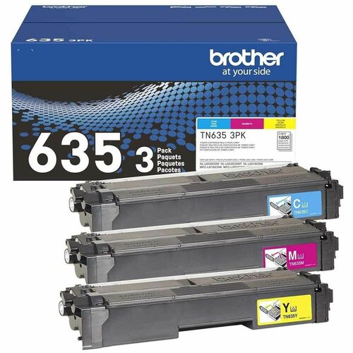 Brother TN635 Original Standard Yield Laser Toner Cartridge - Cyan, Magenta, Yellow - 3 Pack - 1800 Pages