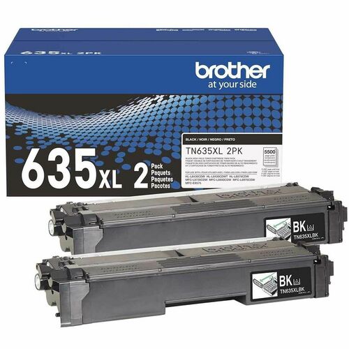 Brother TN635XL2PK Original High Yield Laser Toner Cartridge - Twin-pack - Black - 2 Pack - 11,000 pages