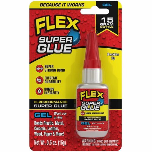 FLEX SEAL High-Performance Super Glue - 0.53 oz - Clear - 8 / Pack
