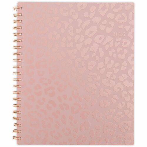 Cambridge Savannah 2026 Weekly Monthly Planner, Large, 8 1/2" x 11" - Large - Regular - Weekly, Monthly - 12 Month - January 2026 to December 2026 - 1 Week, 1 Month Double Page Layout - Letter - 8 1/2" x 11" Sheet Size - Twin Wire - Pink - Poly Cover - Un